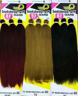 3X Que SHAK-N-GO 18" SYNTHETIC  BRAIDING HAIR 100% KANEKALON