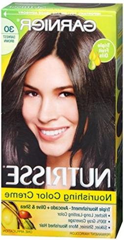 Garnier Nutrisse Haircolor, 30 Darkest Brown 1 ea